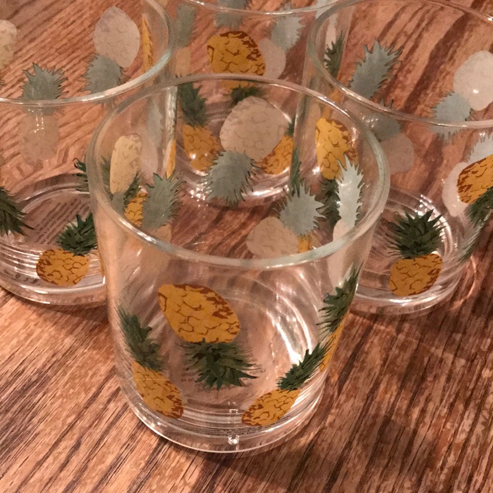 Pineapple acrylic tumblers lowball cocktail